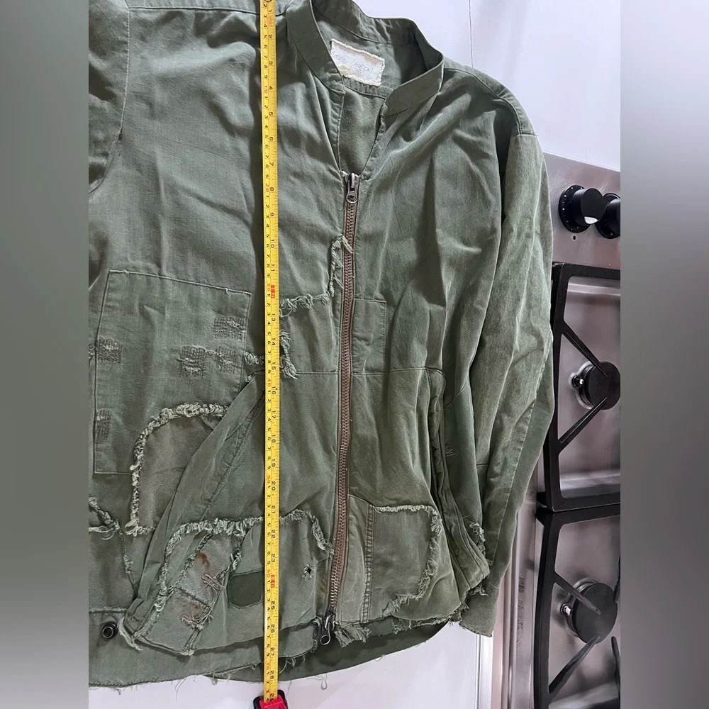 Men's Olive Patchwork Military Jacket